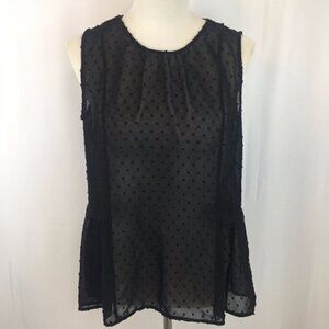 J Crew | Sheer Peplum Dot Top